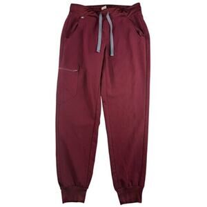 FIGS Women's Zamora Jogger Scrub Pants XS Burgundy